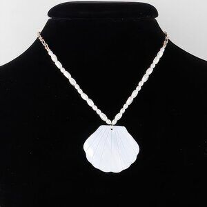 Marbled Seashell Bead Necklace